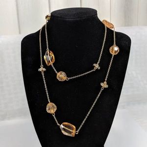 J Crew Citrine Rhinestone Necklace